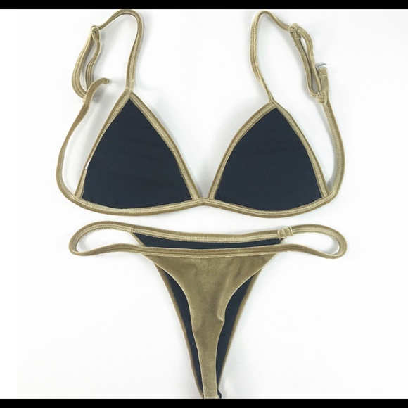 Tan Velour Swim - Picture 4 of 7